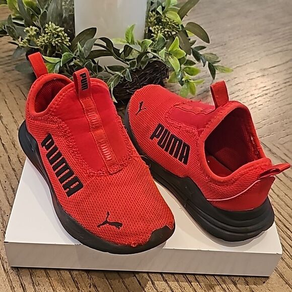 Red Puma slip on sneakers size 12 - Picture 1 of 10